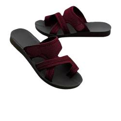 Distrainar Damen-Sandalen aus hohlem Mesh, atmungsaktive orthopädische Sandalen for Damen, atmungsaktive Sandalen mit rutschfester Sohle(Red,10) von Distrainar