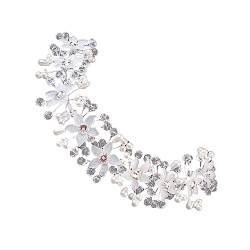 1 Set Blume Stirnband Perle Haarschmuck Stirnband für Perücken Hochzeit Stirnband Hochzeit Braut Prinzessin Kopfschmuck Haar Ornament Charmante Haar Ornament Kristall Blume Kopfschmuck von Diyfixlcd