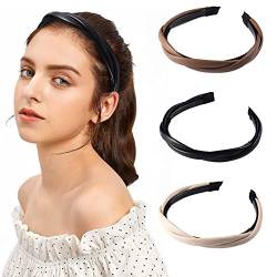 Geflochtenes Damen-Stirnband, Leder-Stirnbänder für Damen, 3-teiliges Set, geflochtenes Design, modische Stirnbänder für Mädchen, Haarbänder geeignet für Frauen und Mädchen von Diyfixlcd
