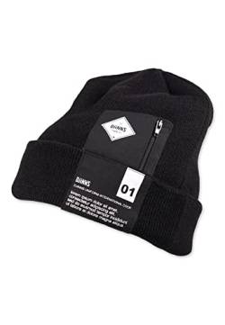 Djinns Mütze Basic Beanie Lorem Pocket Black Schwarz, Size:OneSize von Djinns