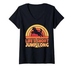 Damen Life's Short Jump Long Dock Diving T-Shirt mit V-Ausschnitt von Dock Diving Gifts