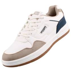 Dockers by Gerli Herren Sneaker Weiß/Blau/Beige EU 41 von Dockers by Gerli