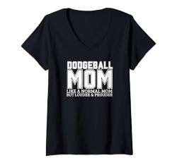 Damen Dodgeball Mama Mutter Zitat Lustiger Dodgeball Player T-Shirt mit V-Ausschnitt von Dodgeball Enthusiasts Love This Sport Designs