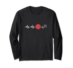 Dodgeball Player Heartbeat Lustiger Völkerball Langarmshirt von Dodgeball Enthusiasts Love This Sport Designs