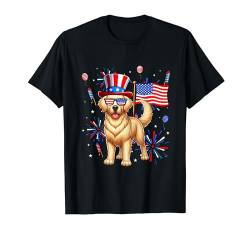 Golden Retriever Sunglasses Flag 4th Of July Owner Lover T-Shirt von Dog 4th Of July Costume