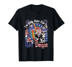 Here For The Hot Dogs 4th Of July Border Collie Sunglasses T-Shirt von Dog 4th Of July Costume