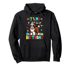 My Birthday Colorful Costume St. Bernard Funny Party Lover Pullover Hoodie von Dog Birthday Costume