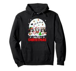 Merry Christmas Three Santa Elf Rentier Shih Tzus Besitzer Pullover Hoodie von Dog Christmas Costume