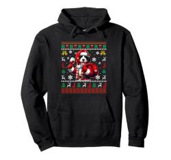 Santa Bernedoodle Drinking Wine Xmas Owner Drunker Sweater Pullover Hoodie von Dog Christmas Costume