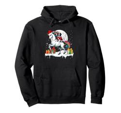 Santa Landseer Reiteinhorn Weihnachtsbesitzer Kinder Familie Pullover Hoodie von Dog Christmas Costume