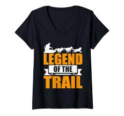 Damen Die Legende vom Trail-Mushing T-Shirt mit V-Ausschnitt von Dog Mushing Gear