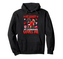 At Least My Leonberger Loving Me Valentine's Single Owner Pullover Hoodie von Dog Valentine Costume