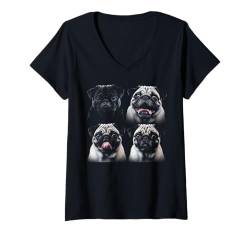 Damen Mops-Hundebesitzer-Design, lustiges Geschenk für Hundeliebhaber T-Shirt mit V-Ausschnitt von Dogs 365