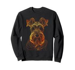 Welsh Terrier Hundebesitzer Minimalistische Linienkunst Zeichnung Sweatshirt von Dogs 365