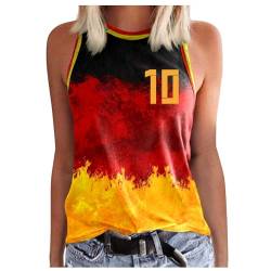 Europapokal 𝐃𝐞𝐮𝐭𝐬𝐜𝐡𝐥𝐚𝐧𝐝 Trikot 2024 Fanartikel 𝐃𝐞𝐮𝐭𝐬𝐜𝐡𝐥𝐚𝐧𝐝 Shirt Damen Frau Fussball Em 2024 Rundhals Sommershirt Komm schon Schwarze Damen TopsKurzarmshirt (#A-Nummer 10, XL) von DolceTiger