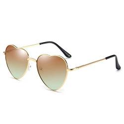 Dollger Herz Sonnenbrille Damen Herzförmige Sonnenbrille Vintage Thin Metallrahmen Love Rave Herzform Sonnenbrille UV400 Schutz von Dollger