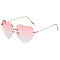 Dollger Herz Sonnenbrille dünn Metall Rahmen Lovely Style für Frauen, Schwarz von Dollger