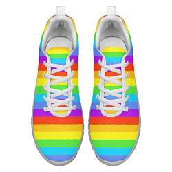 Dolyues Regenbogen LGBT Druck Sporthalle Schnürsneaker Lässige Leichte Atmungsaktive Trainer Joggingschuhe 43 EU von Dolyues