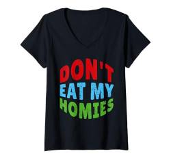 Damen Don't Eat My Homies Outfit Tierschutz Veganer Vegetarier T-Shirt mit V-Ausschnitt von Don't Eat My Homies Vegan Vegetarisch Design