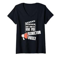 Damen Langärmliges Film-T-Shirt mit Aufschrift "Don't Make Me Use My Director Voice" T-Shirt mit V-Ausschnitt von Don't Make Me Use My Director's Voice Movie Design