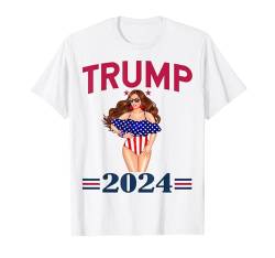 Trump 2024 Patriotische Männer & Frauen USA Flagge Rot Weiß & Blau T-Shirt von Donald Trump Gift Shop