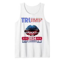 Trump 2024 Patriotische Männer & Frauen USA Flagge Rot Weiß & Blau Tank Top von Donald Trump Gift Shop