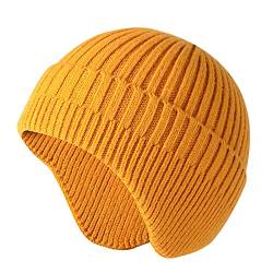 DondPO Mütze Herren Cap, Dicke Herbst Stretch Baumwollmütze Beanie Atmungsaktiv Weiche Warm Mütze Laufmütze Strickmützen Strick Unisex Winter Weiß Hüte Wintermütze Cap # von DondPO