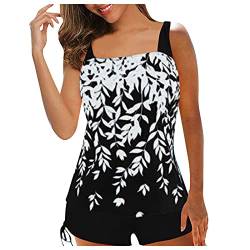 Tankini Damen Bauchweg mit Oberteil und Badeshorts Zweiteilig Badeanzug UV Schutz Bademode Badebekleidung Badeanzüge Bauchweg Swimsuits Beachwear Badeset Badekleider Swimsuit Schwimmanzug Tankinis von DondPO