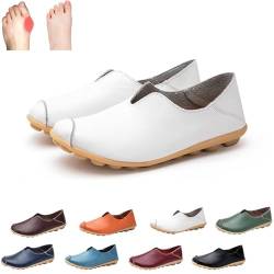 Zentiv orthopädische Schuhe Damen, Orthobounce Orthopädische Schuhe, Rindsleder rutschfeste Leder Loafers Damen (Weiß,37) von Donubiiu