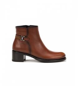 Dorking by Fluchos für Damen. D8966-SUNB Chiara D8966 braune Lederstiefeletten - Absatzhöhe 5cm (35), 3 bis 5 cm, Reißverschluss, Lässig von Dorking by Fluchos