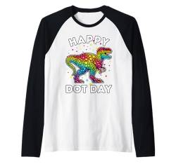 Funny T Rex Dinosaurier Dot Day Mehrfarbig Polka Dot Grafik Raglan von Dot Day Wear for Boys Girls Men Women Dot Apparel