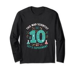 Verrückter Wissenschaftler ist 10 Lass uns experimentieren, 10. Geburtstag, Jungs Langarmshirt von Double Digit Fun