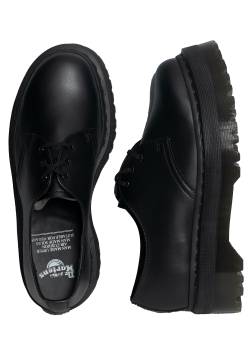 Dr. Martens - V 1461 Quad Mono Black Felix Rub Off - Girl Schuhe - Schwarz - EU 41 - Synthetic/Textile/Gummi,Kunstleder von Dr. Martens