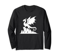 Fliegendes Fabelwesen Cooler Drache Flammenspeiender Drache Langarmshirt von Dragon Gifts & Clothing Men Women Boys Girls Kids