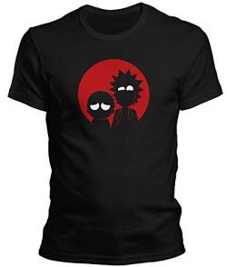 DragonHive Witziges Herren T-Shirt - Rick and Morty Time to Get Schwifty Red Circle Lustiges Fun Motiv Tshirt für Männer, Größe:4XL, Farbe:Schwarz von DragonHive