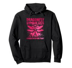 Libelle starkes rosa Band Brustkrebs-Bewusstsein lustig Pullover Hoodie von Dragonfly In October Breast Cancer Survivor