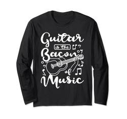 Gitarre ist der Speck der Musik Langarmshirt von Drawn Guitar Player Guitarist Apparel