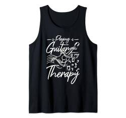 Gitarre spielen ist meine Therapie Tank Top von Drawn Guitar Player Guitarist Apparel