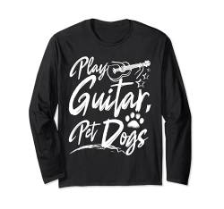 Hundebesitzer Spielgitarre Haustier Hunde Langarmshirt von Drawn Guitar Player Guitarist Apparel