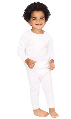 DreamBuy 20 Farben Gerippter Pyjama / Trainingsanzug / Loungewear Unisex Jungen und Mädchen Pyjamas Babykleidung Pyjamas für Frauen und Herren Pyjamas (3-6 Monate, Weiß) von DreamBuy