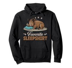 Offizielles Schlafshirt, lustiger Schlafanzug mit Wildschwein-Motiv Pullover Hoodie von Dreamy Sleepyhead PJs for Men Women Kids