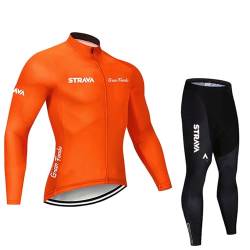 Dressnu Herren Radtrikot Set Team Radtrikot Langarm Set, Orange 3, XX-Large von Dressnu