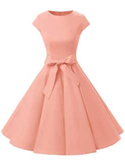 Dressystar-Kleid „Audrey-Hepburn“, klassisches Retrodesign, im Stil der 50er- und 60er Jahre ohne Ärmel Gr. Small, Blush von Dressystar