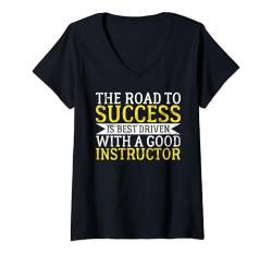 Damen Fahrlehrer T-Shirt mit V-Ausschnitt von Driving Instructor Gifts