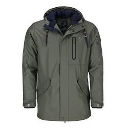 Dry Fashion Herren Regenjacke Bergen - Herrenjacke Regenmantel Männer Jacke Gefüttert Winddicht Wasserdicht in Oliv Größe 5XL von Dry Fashion