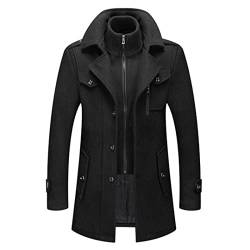 Modische Winterjacke für Herren, Doppelkragen, Wollmäntel, britischer Stil, langer Trenchcoat, dicke Wolle, Oberbekleidung von Dsimilarl