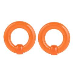 Dsnyu Plug Ohr Set 5MM, 2 Stück Reifen mit Ball Ohrring Plug Herren, 4G Acryl Plug Ohr Orange von Dsnyu