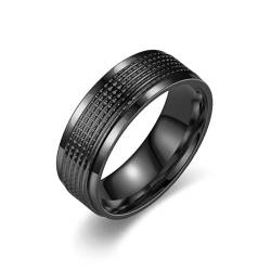 Edelstahl Ringe, Eheringe Schwarz 8mm Hochglanzpoliert Damen Herren Schmuck für Geburtstag Hochzeit Größe 60 (19.1) von Dsnyu