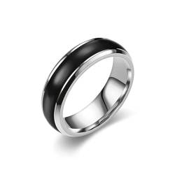 Herren Ringe 6mm, Eheringe Schwarz Edelstahl mit Emaille Damen Schmuck für Geburtstag Hochzeit Größe 60 (19.1) von Dsnyu