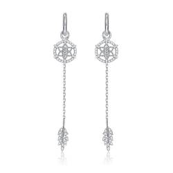 Ohrringe Hängend 925, Schmuck Damen Ohrringe Silber Elegant Runde form Zirkonia Tragus Piercings von Dsnyu